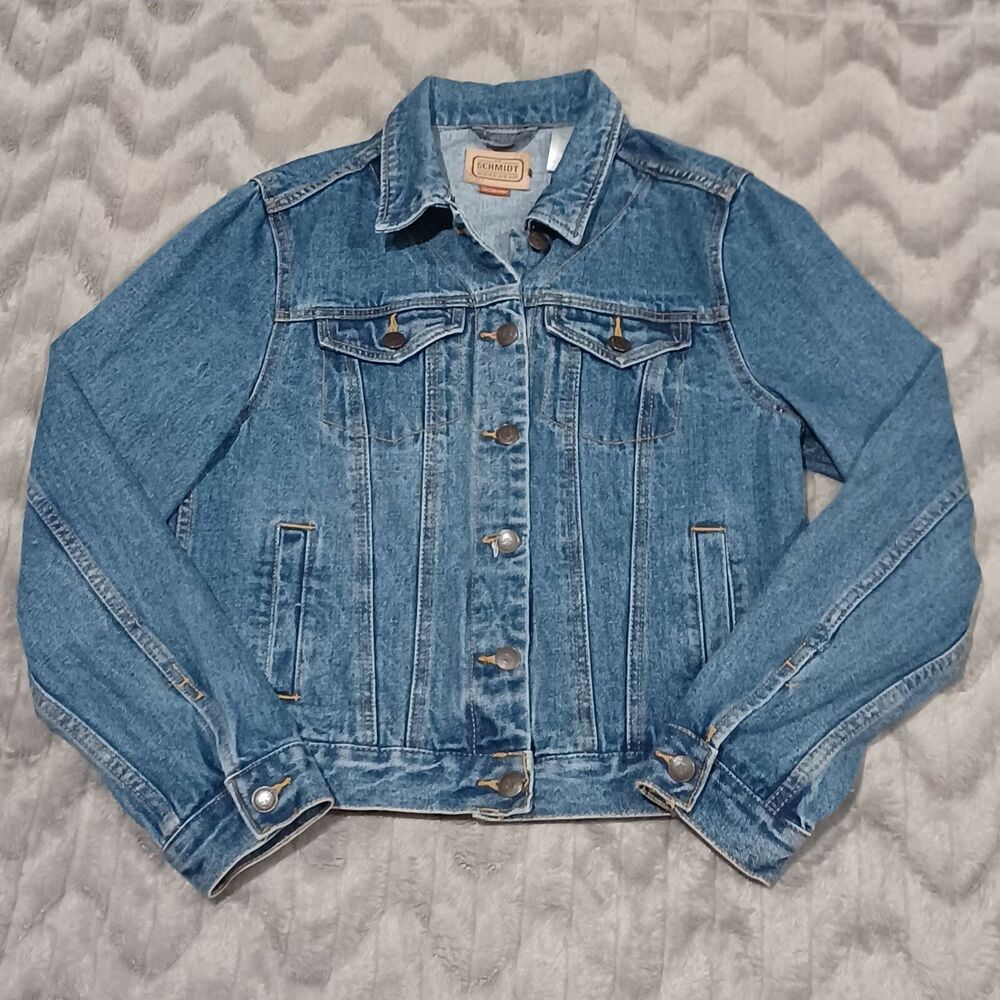 C.E. Schmidt Workwear Womens Size M Blue Fit For Her Denim Jean Jacket